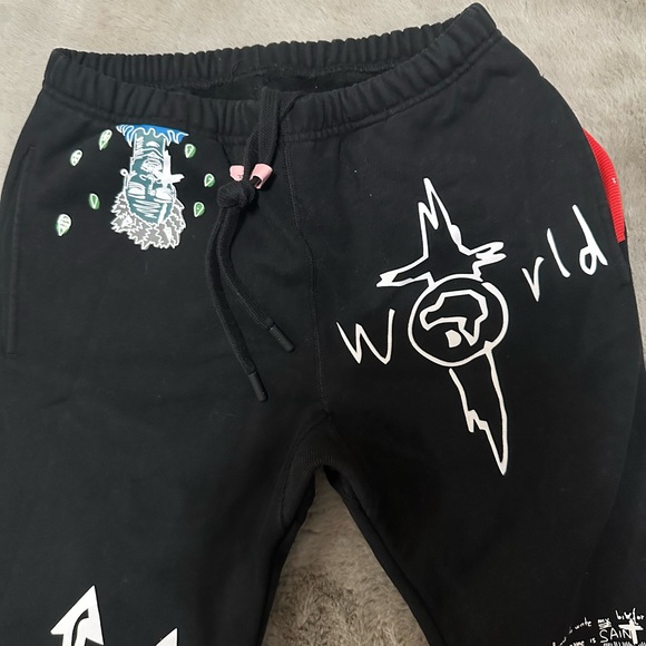 Saint Jhn Not a Cult Graphic Sweatpants Joggers xs. ALTERED TO FIT XXS - Picture 5 of 6